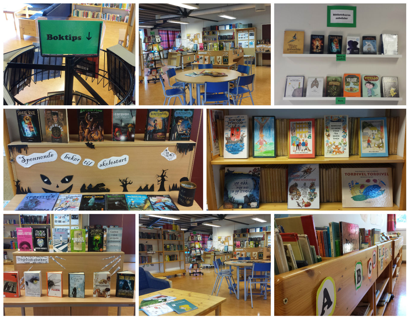 Bilde av biblioteket på Trasop skole